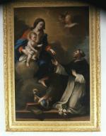 tableau : saint Dominique et la Vierge du Rosaire