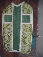 chasuble, étole de clerc, voile de calice, manipule, bourse de corporal : ornement vert 2