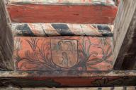 plafond peint du premier étage de l'ancien presbytère : closoir IVb4.