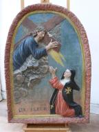bas-relief : Apparition du Christ à sainte Fleur