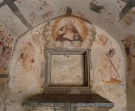 peinture monumentale : Dieu le Père, saint Pierre et saint Paul. Tétramorphe