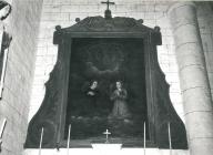 tableau et son cadre : Anges adorant les coeurs sacrés de Jésus et de Marie (oeuvre disparue)