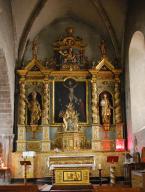 autel, retable, tabernacle, tableau (maître-autel) : La Crucifixion