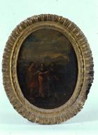 Paire de tableaux : La fuite en Egypte, Jésus rencontrant ses disciples sur le chemin d'Emmaüs