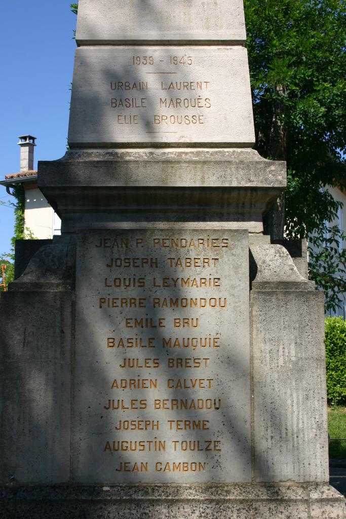monument aux morts de la guerre de 1914-1918 et de la guerre de 1939-1945