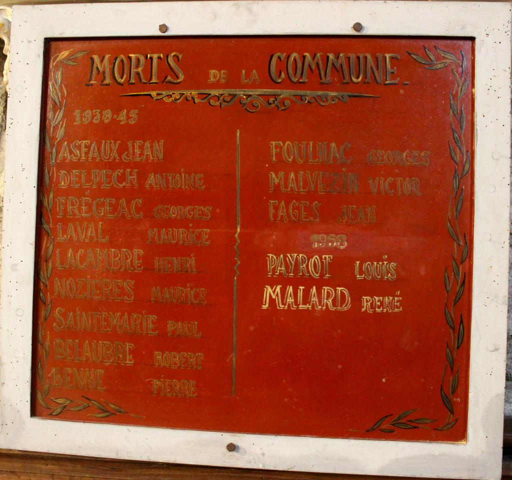 le mobilier de l'église Saint-Martin (liste supplémentaire)
