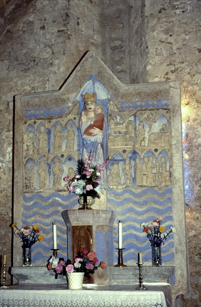 retable avec Vierge à l'Enfant et scènes de la vie de la Vierge
