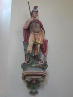 console, statue (petite nature) : saint Georges terrassant le dragon