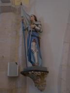 console, statue (petite nature) : sainte Jeanne d'Arc
