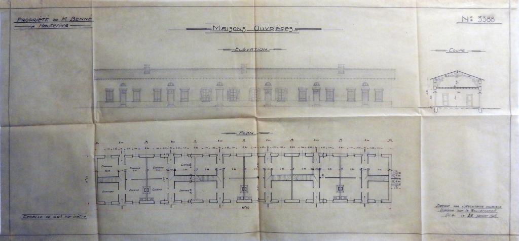 logement d'ouvriers de la manufacture d'effilochage et d'engrais chimique Benne