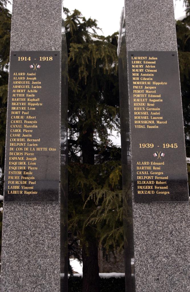 monument aux morts de la guerre de 1914-1918 et de la guerre de 1939-1945