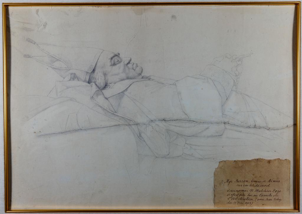 dessin de Mgr Besson sur son lit de mort