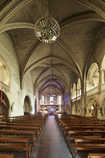 Vue d'ensemble intérieure, vers le choeur