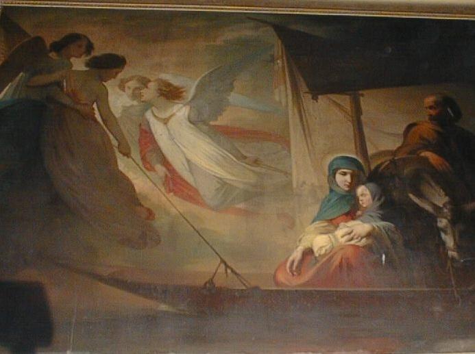 tableau et son cadre : La Fuite en Egypte