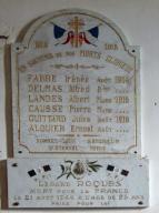 ensemble de deux plaques commémoratives de la guerre de 1914-1918 et de la guerre de 1939-1945