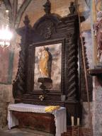 autel latéral nord du transept, retable et deux gradins d'autel