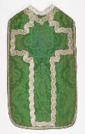 chasuble verte avec étole, voile de calice et bourse de corporal