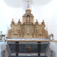 ensemble du maître-autel : autel tombeau, gradin d'autel, tabernacle architecturé à ailes et dais d'exposition
