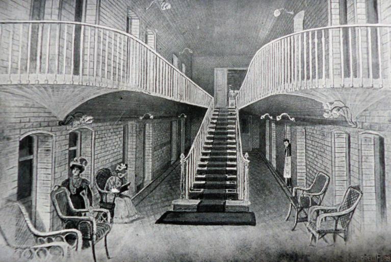 Intérieur des bains Mercader. Brochure publicitaire anglaise, 1914.
