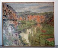 tableau : paysage "Saint-Cirq-la-Popie"