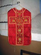 chasuble, étole de clerc, voile de calice : ornement rouge 2