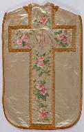 Chasuble blanche avec étole et voile de calice
